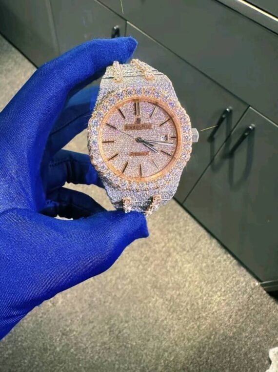 Luxury Customize Iced Out VVS Moissanite Diamond Watch Hip Hop Mechanical Watch for Business Gifting Propose