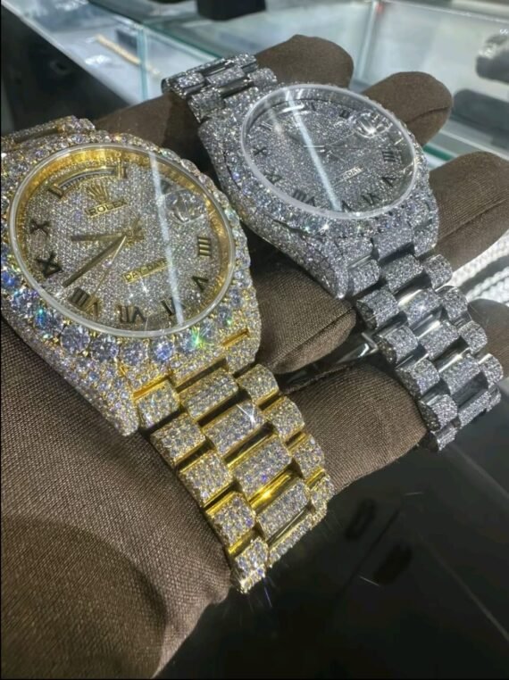 41mm Iced Out Rolex Presidential Day Date Rose Gold VVS
