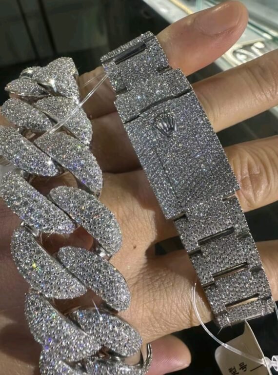 A Moissanite Diamond Watch | Moissanite watch | Custom Made diamond watch | WATCH & Bracelet set W 221 0 Reviews