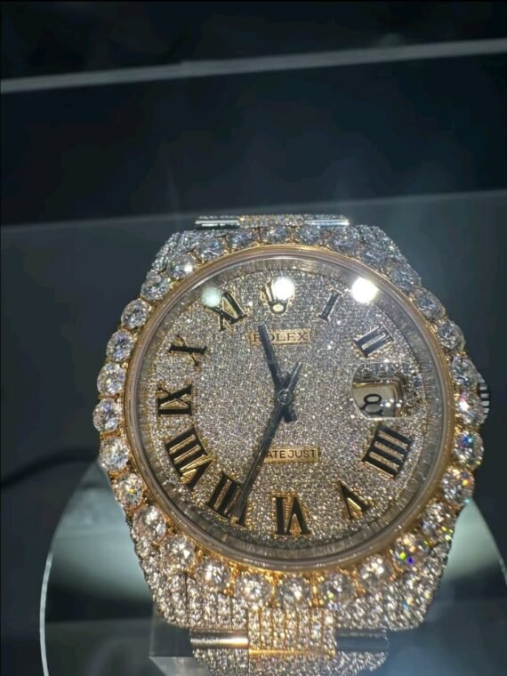 Completely Iced Out Two Tone Rolex Datejust