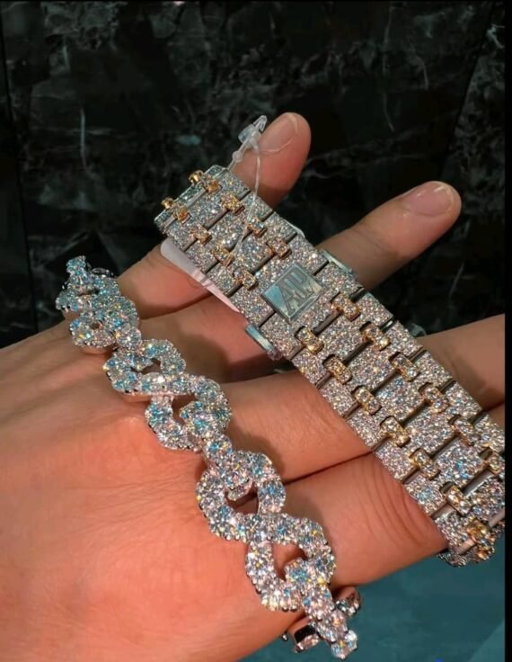 VVS Moissanite AP Cronograph Watch Rapper Jewelry Set Handmade Jewelry