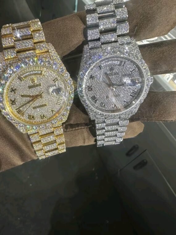 41mm Iced Out Rolex Presidential Day Date Rose Gold VVS