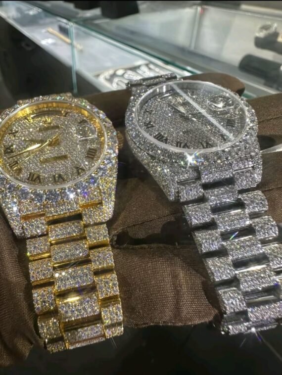 41mm Iced Out Rolex Presidential Day Date Rose Gold VVS