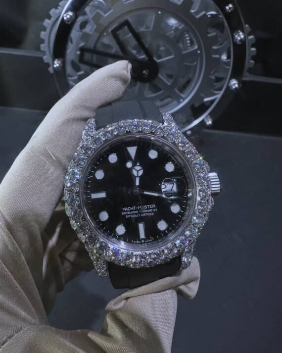 Moissanite Watch Custom Hand Made VVS Moissanite Diamond Watch Iced Out Hip Hop Watch for Men