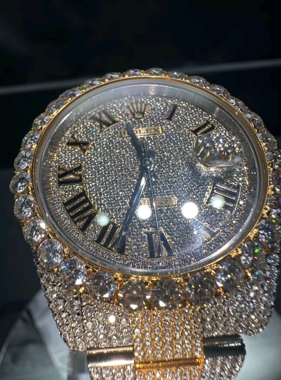 Completely Iced Out Two Tone Rolex Datejust