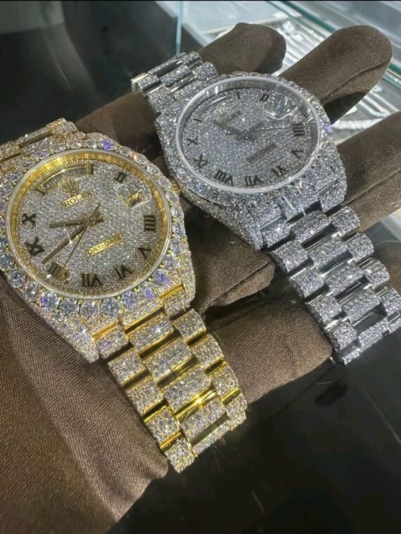 41mm Iced Out Rolex Presidential Day Date Rose Gold VVS