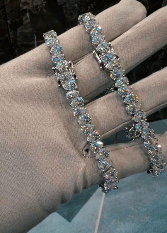 Hip Hop VVS Cadeia Tênis para Mulheres, Colar de Diamante Moissanite Zircon, Jóias Geladas, 3mm, 4mm, 5mm, 925 Sterling Silver