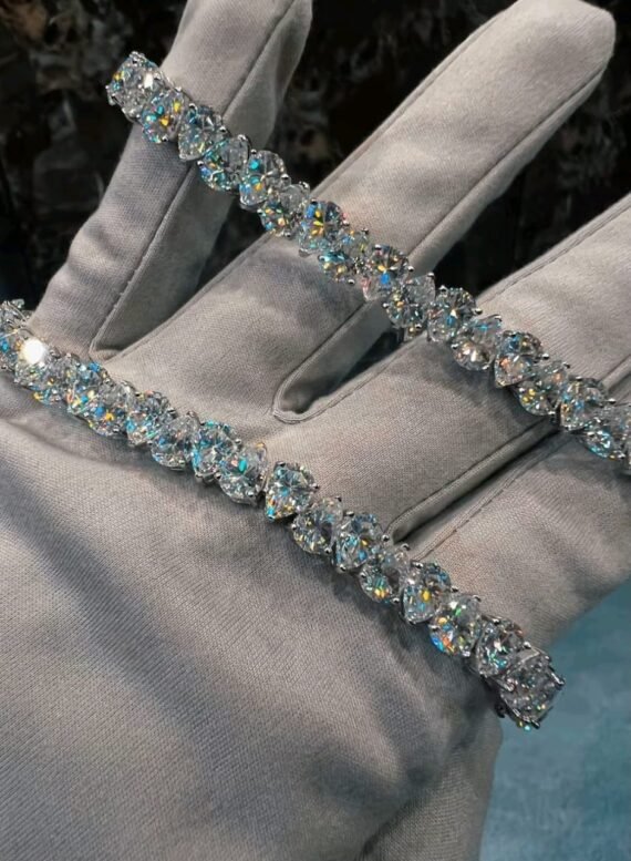 Hip Hop VVS Cadeia Tênis para Mulheres, Colar de Diamante Moissanite Zircon, Jóias Geladas, 3mm, 4mm, 5mm, 925 Sterling Silver
