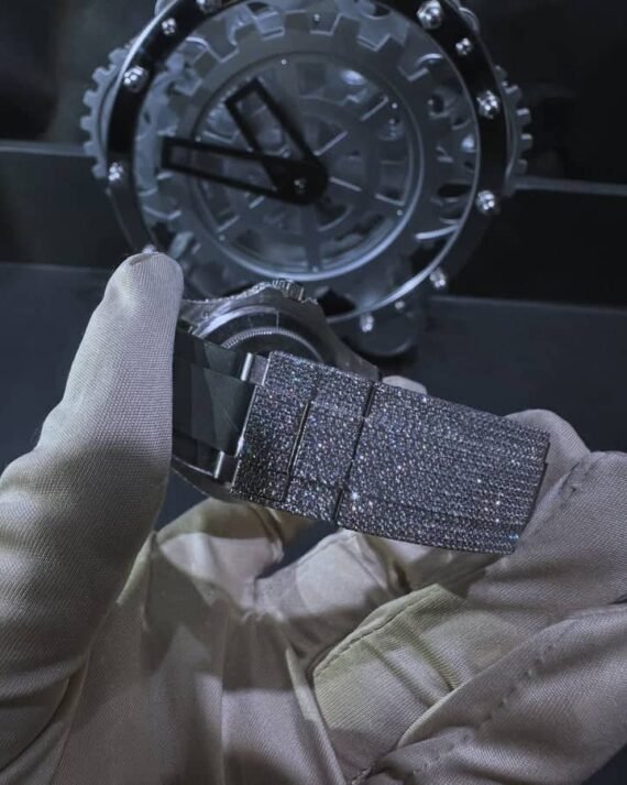 Moissanite Watch Custom Hand Made VVS Moissanite Diamond Watch Iced Out Hip Hop Watch for Men