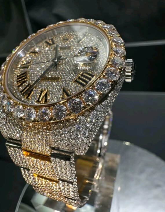 Completely Iced Out Two Tone Rolex Datejust