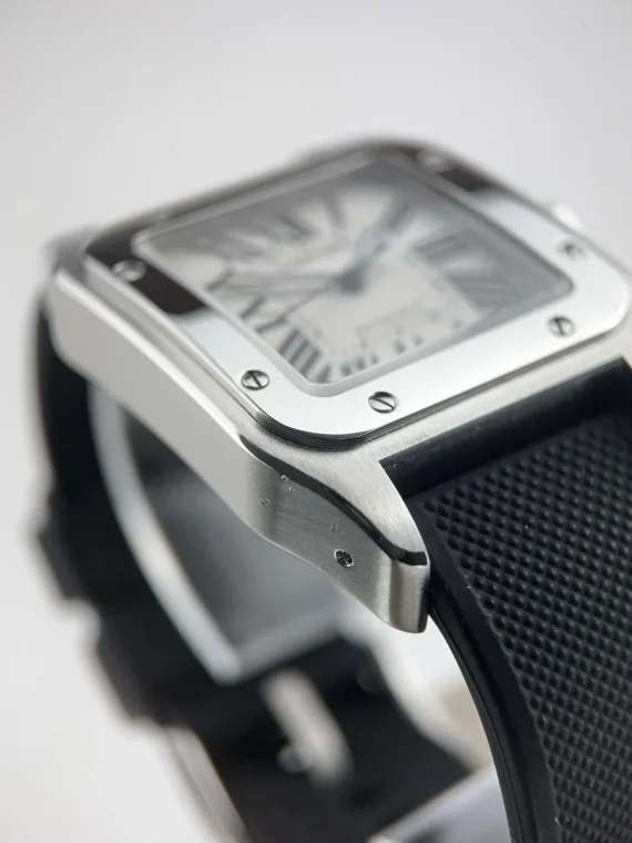 Cartier Santos Stainless Steel White Dial Large Automatic Men's Watch W20073X8