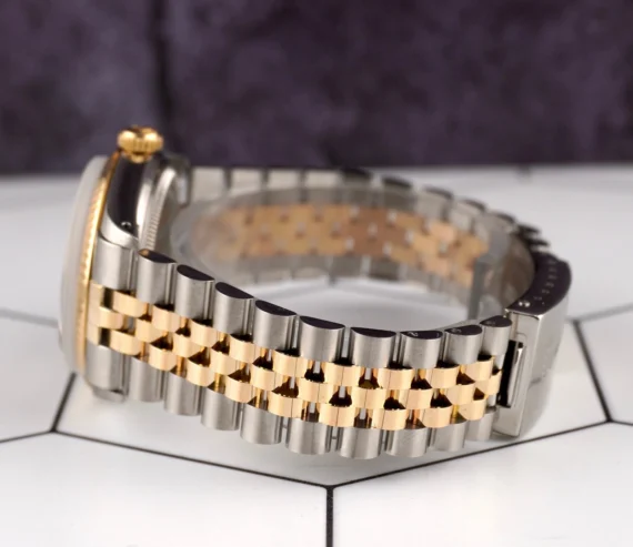 Rolex Datejust 36mm Yellow Gold Fluted Green Diamond Dial Jubilee Watch
