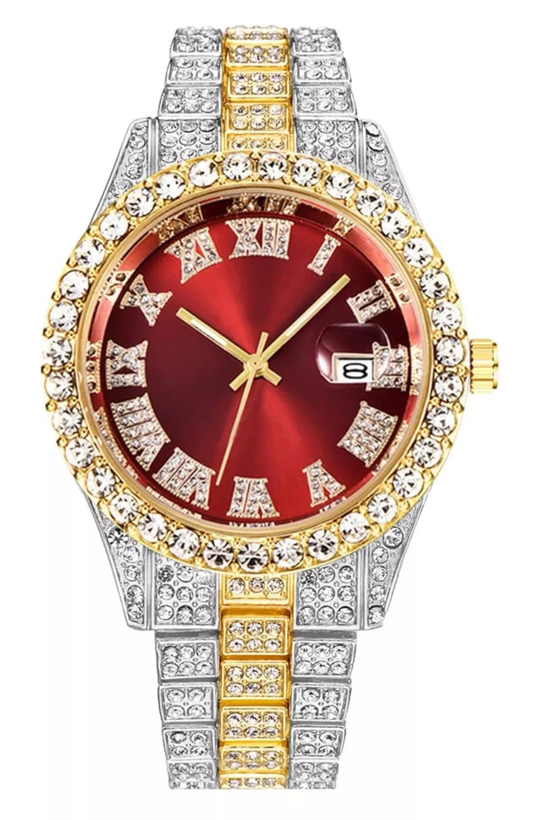 Iced Out Luxury Watch  RED