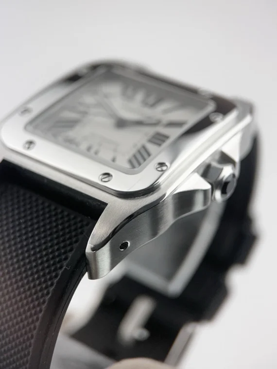 Cartier Santos Stainless Steel White Dial Large Automatic Men's Watch W20073X8