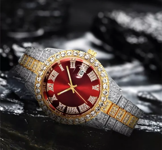 Iced Out Luxury Watch  RED