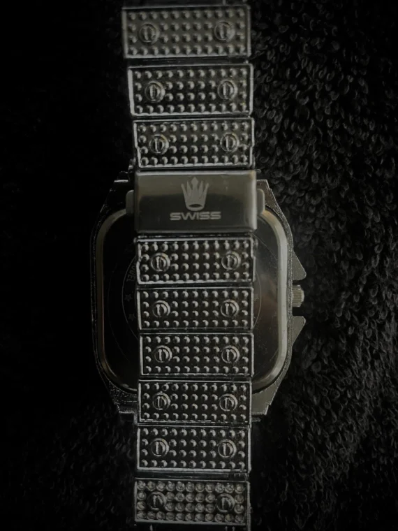 Iced Out Cz Watch Stainless Steel Swiss - Quartz