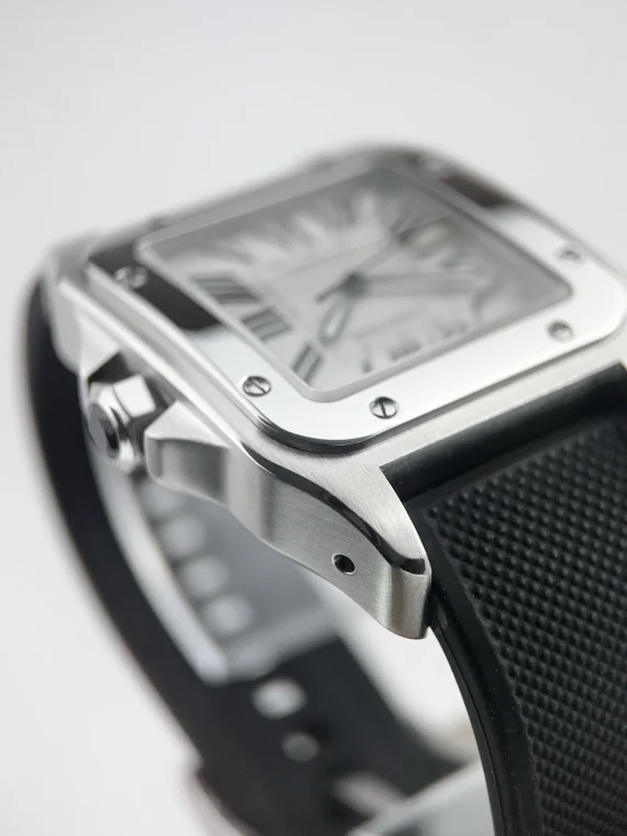 Cartier Santos Stainless Steel White Dial Large Automatic Men's Watch W20073X8