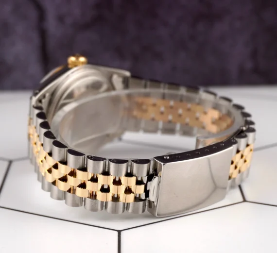 Rolex Datejust 36mm Yellow Gold Fluted Green Diamond Dial Jubilee Watch
