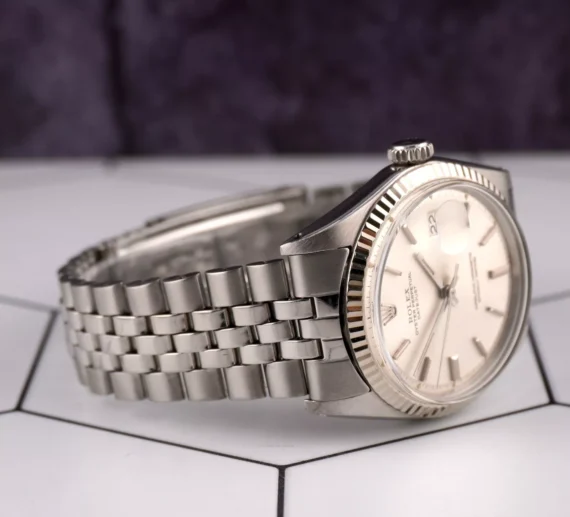 Rolex 36mm Datejust Mens Steel Watch Fluted Folded Jubilee Silver Dial 1601