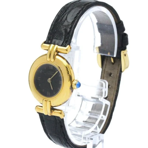 Vintage Cartier Must Colisee 590002 Black Quartz Ladies Watch with box