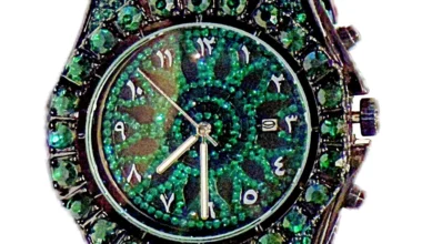 Men's Green Ice Chunky Hip Hop Watch CZ Iced Bling Out Arabic Numerals 8.5