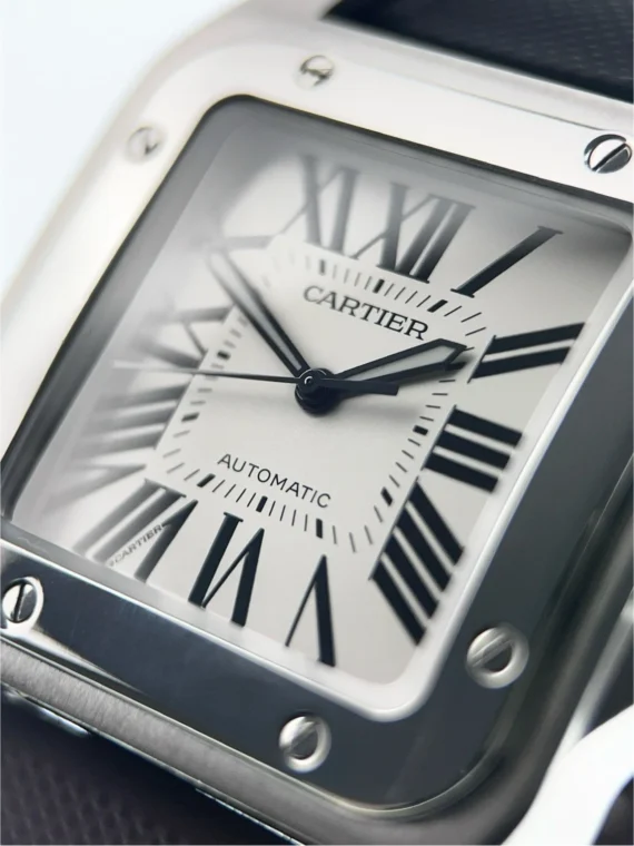 Cartier Santos Stainless Steel White Dial Large Automatic Men's Watch W20073X8