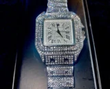 Iced Out Cz Watch Stainless Steel Swiss - Quartz