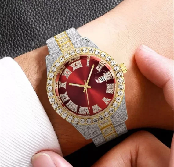 Iced Out Luxury Watch  RED