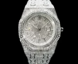 Luxury Bust Down Date VVS Iced Out Diamond Watch, Men's Hip Hop Icy Watch