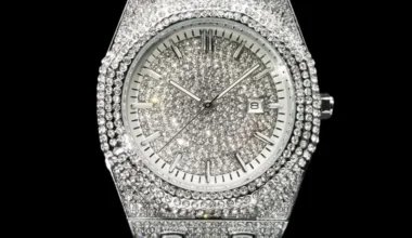 Luxury Bust Down Date VVS Iced Out Diamond Watch, Men's Hip Hop Icy Watch