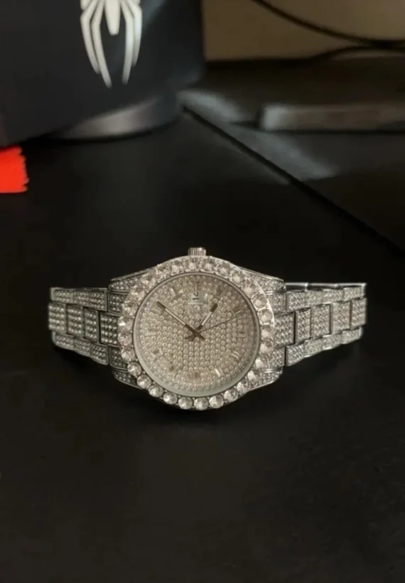 Moissanite Diamond Watch Iced Out Watch Stainless Steel