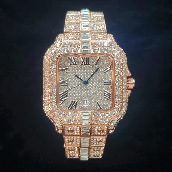 Luxury Diamond Watch for Men Hip Hop Style Bling Bling Iced Out Wristwatch Fashi