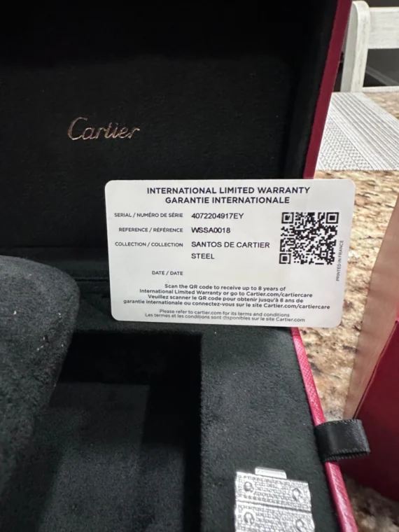 cartier santos 41mm steel iced out watch