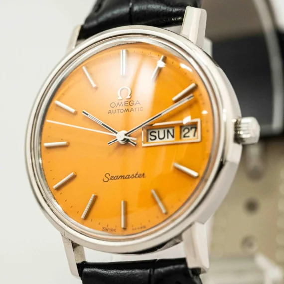 MINT Vintage OMEGA Seamaster Cal.1022 Automatic Orange Dial DayDate 35mm Mens