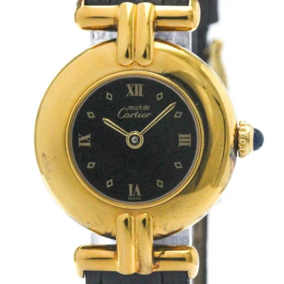 Vintage Cartier Must Colisee 590002 Black Quartz Ladies Watch with box